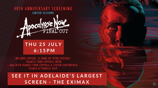 PalaceNova's tweet photo. Forty years after its original 1979 release, filmmaker #FrancisFordCoppola’s celebrated masterpiece of the Vietnam War era has been restored, remastered and re-released as #ApocalypseNowFinalCut. 🎟 https://t.co/6u1z85FWl1 #Adelaide #RundleStreet #PalaceNova https://t.co/2gcOfCV67v
