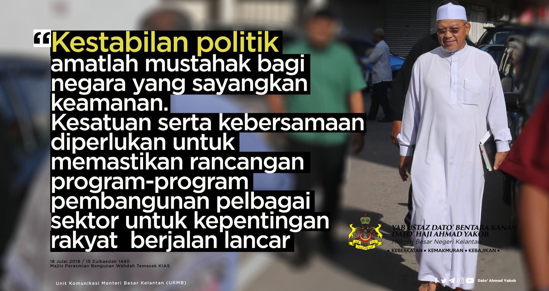 تويتر Dato Ahmad Yakob على تويتر Kestabilan Politik Https T Co Xtuxpcvcny