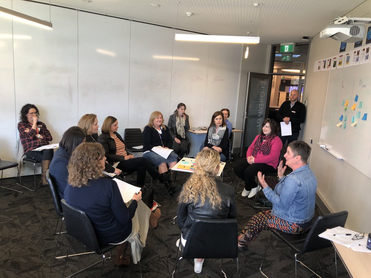 As we prepare to collect data for our @AISNSW schools based research project, <a href="/PressickK/">Dr Kimberley Pressick-Kilborn</a> is working with <a href="/RosevilleRC/">Roseville College</a> staff (in role as students) on their learning dispositions. Today we are trialing scripts for our debrief and focus groups. @AISNSWRandD