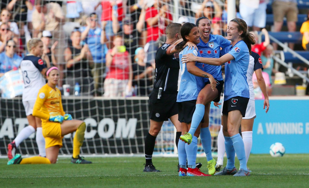 ChicagoSports's tweet photo. A record crowd of 17,388 turned out to see the Red Stars, boosted by the return of their World Cup stars, beat the Courage 2-1 on Sunday.

Story by @jeremymikula: https://t.co/YN2OtPylP7

Photos by @StaceyWescott1: https://t.co/RUY8VPY7ud https://t.co/z3jslUaduV