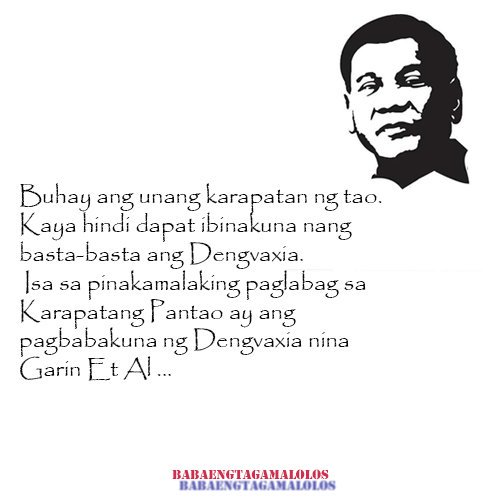 loidasandiego77's tweet photo. Buhay ang unang karapatan ng tao.
Kaya hindi dapat ibinakuna nang 
basta-basta ang Dengvaxia.
 Isa sa pinakamalaking paglabag sa Karapatang Pantao ay ang 
pagbabakuna ng Dengvaxia nina Garin Et Al ... #DuterteAko https://t.co/FODqcRPxQb
