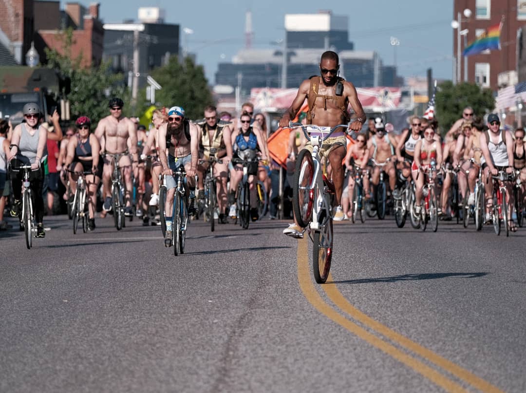 St. Louis was made even hotter by thousands of naked bike riders who turned...