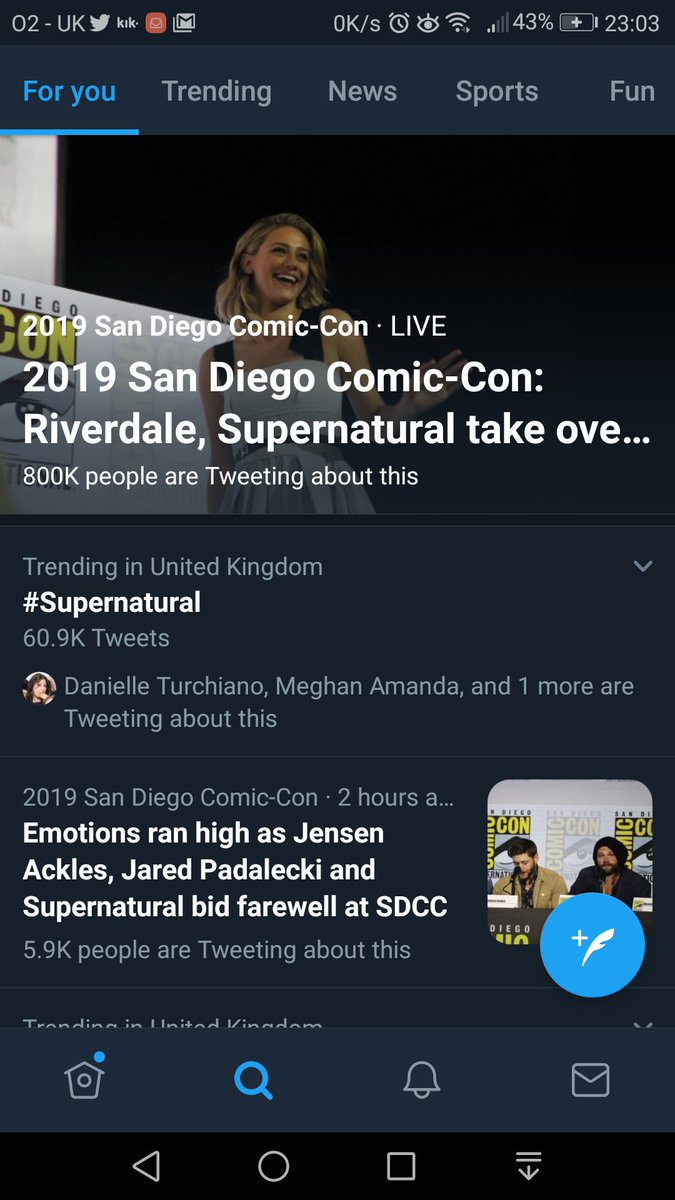 Nunney2584's tweet photo. #Supernatural is trending in the UK after the last ever SDCC panel for our show &amp; yet, we still don't have an airdate for S14 from @E4Tweets or @4Viewers. Please don't let us UK fans down when we're so close to the end. 
#SPNFamily pls RT to show E4 we still want #SupernaturalUK! https://t.co/7o0T76n6Pc