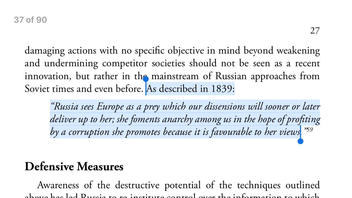 17/ FREE PRESS: In 1839, the wasp prepared for the inevitable wars with the West.In recent years, as Russia attacks the West with disinformation, it secured its own information borders.Its regime would never survive 20 years of free communication w/the West.