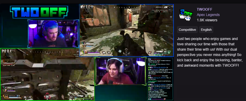 GambitXtreme's tweet photo. Go check out my friends @Twooff_
and there duo #stream, they are on the #FRONTPAGE of
@Twitch for the next 2 hours. The full #TWOOFF experience is incoming and will be epic. #gamers #respawn #retweet #geeks #twitch #CoupleStreamers #streamers #ApexLegends https://t.co/uXXEtEmZUt