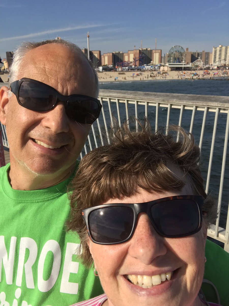 sallykeis's tweet photo. @CVMonroeEagles Sunny afternoon on the pier at Coney Island sunglasses selfie #GameOnMonroe https://t.co/okzuGoyaSH