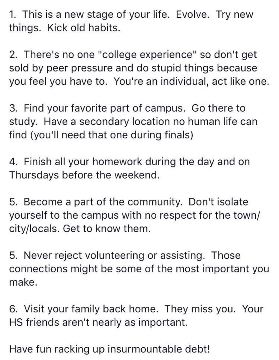 TheMarbukh's tweet photo. Hey Class of 2019!  As you go off to college (or prison) soon, I’d like to share some advice as you begin this new stage in your life.
Feel free to share! https://t.co/PMhWlbLsm8