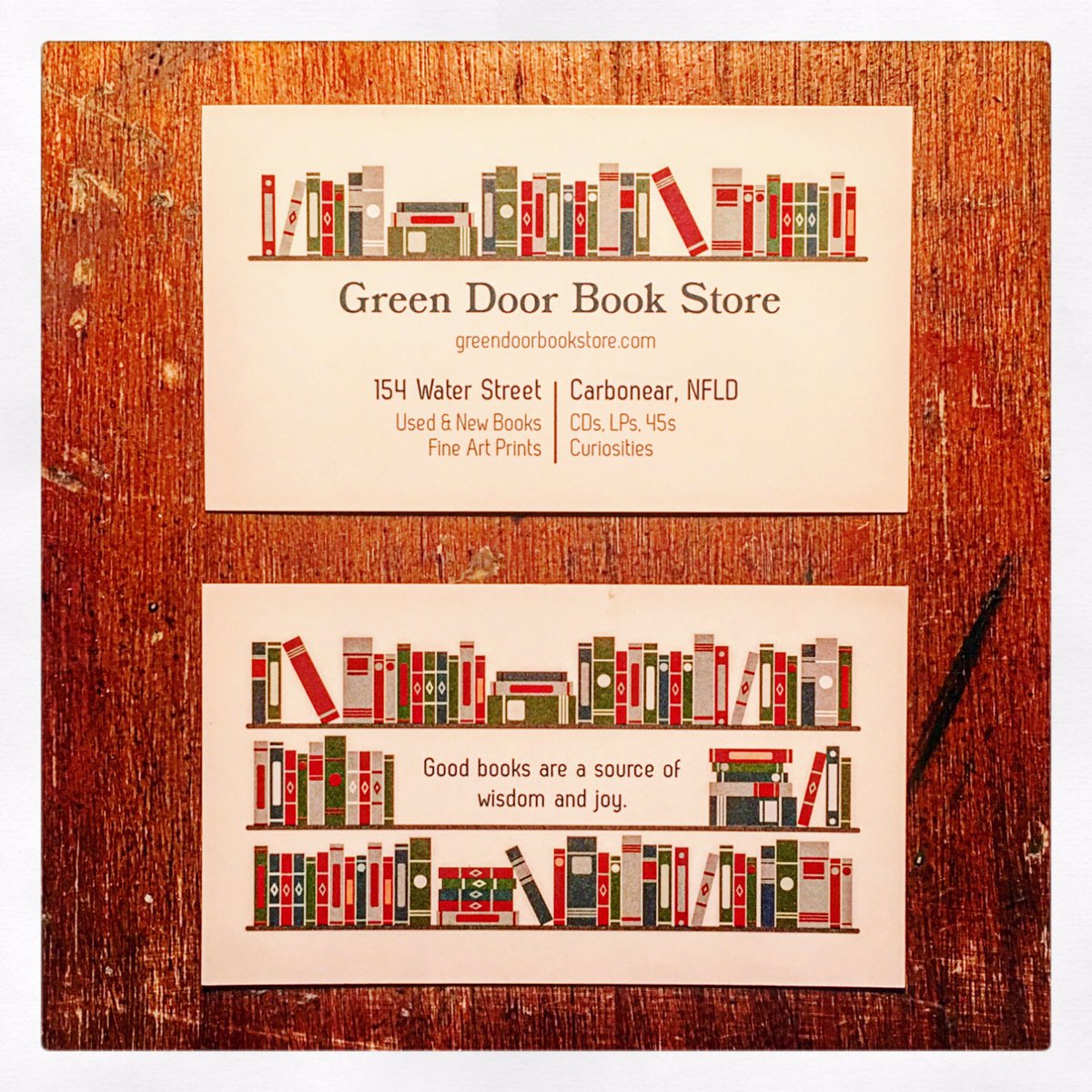 Do you like book stores?

Carbonear’s new book store, The Green Door Book Store on Water Street. Grab yourself a coffee and go here. You won’t be sorry. Books, records and good vibes. Cannot wait to visit again!

Retweet to let fellow book store lovers know?😊