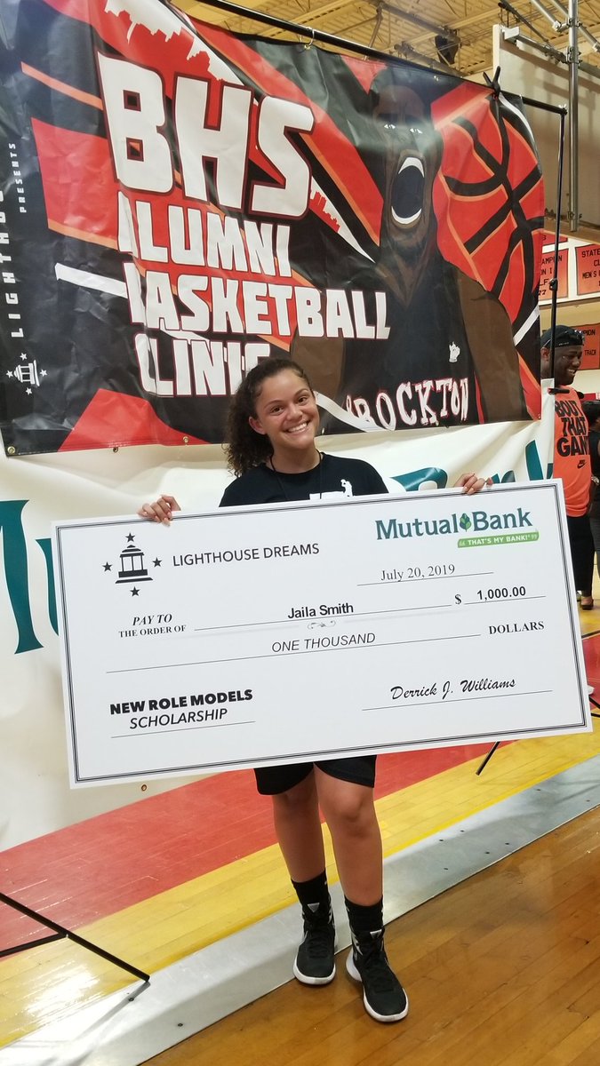 ALL_WEDO_ISWORK's tweet image. Thanks to the Brockton High School Alumni Basketball Association, Lighthouse Dreams and the many people involved in the decision making in awarding my Daughter the 2019 #NEWROLEMODELS Scholarship. Jaila loves her community and wore #1 for #BHS proudly! On to @HUBisonSports! #HU