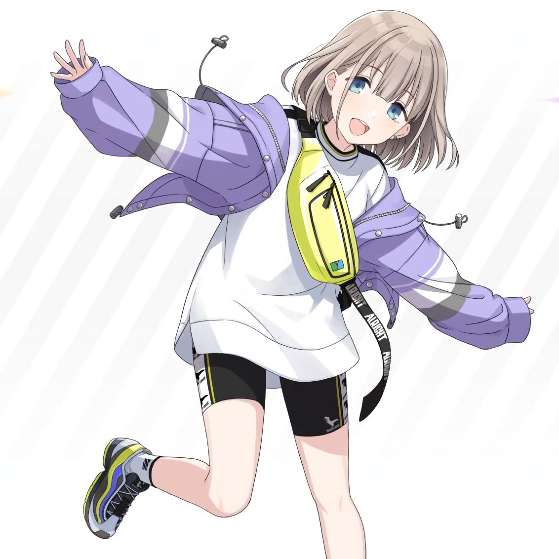 ✧ asahi serizawa ✧my personal favorite style-wise, her style is very 90s inspired. she wears mainly athleisure, such as the biker/track shorts, pastel windbreakers, and colorblock trainers. she also wears 90s casual clothing, as seen in the nostalgic-colored polo shirt.