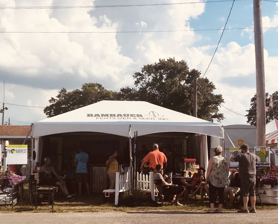 LaneviewFarms's tweet photo. It’s Fair week in Shelby County, Ohio! Always nice catching up with area suppliers while there. Thanks @bamfert for the shirts today. @FLFFA gets to enjoy our sons wearing them to school every week. Literally. @mbambauer #makeffagreatagain #support4H https://t.co/Tp3xYUTT7M