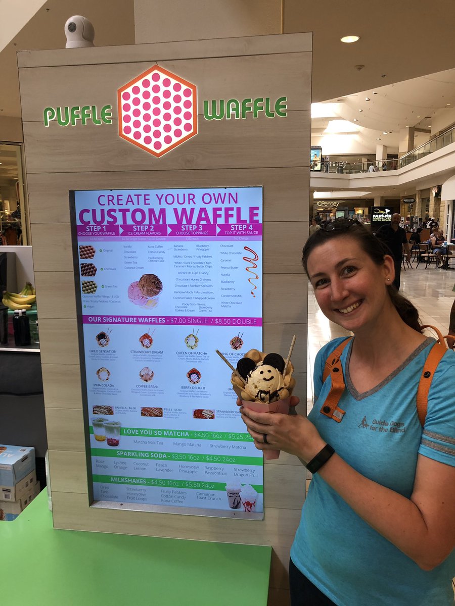 RebeccaMinelga's tweet photo. If you’re not #puffling are you really living? #pufflewaffle #portland #icecream https://t.co/AmJvFbJI0V
