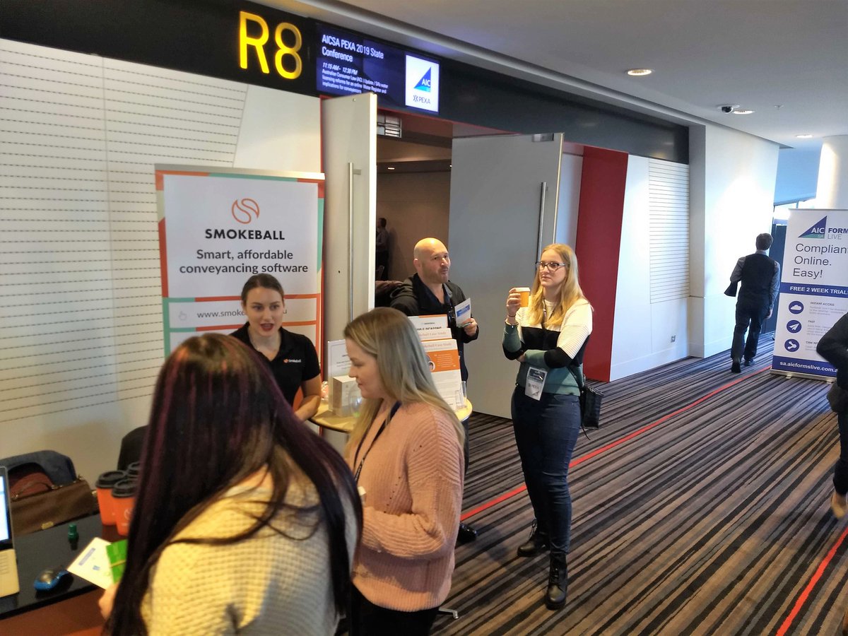 Smokeball_AU's tweet photo. We loved seeing some of you at the #AICSA Conference this weekend in Adelaide. It was incredible to see so many conveyancers engaged and learning on a lovely Winter weekend! #Smokeball #Conveyancing #eConveyancing @conveySA https://t.co/THyOWifhdX