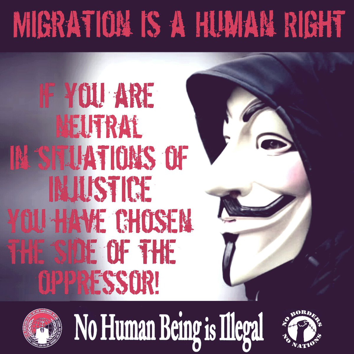 Migration is a Human Right 

#NoOneIsIllegal #OpTrump  #NoNationsNoBorders #OpICE