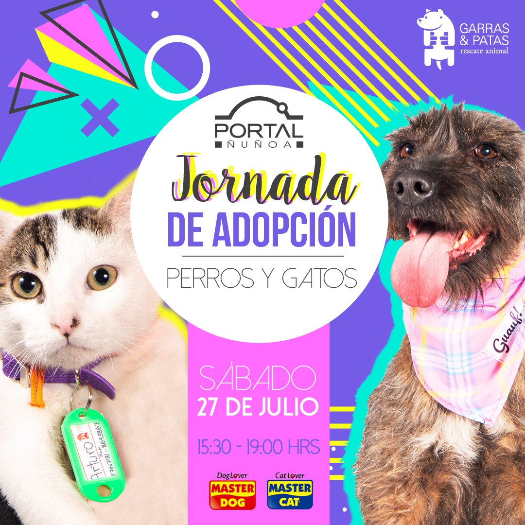 <a href="/Elidecaso_/">Eli de Caso</a> ¡Ten un invierno multicolor🌈☃️🐶🐱! ¡Adopta y salva una vida! Los invitamos este 27 de julio en el piso -3 del 
#PortalÑuñoa a nuestra #JornadaGyP de adopción de perros y gatos desde las 15:30 a las 19:00 hrs.❤🐶🐱