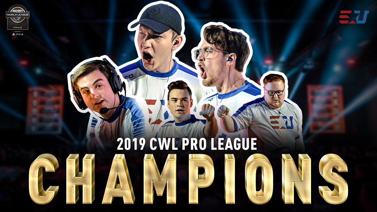 CODLeague's tweet photo. It's been a long time coming… congratulations to @eUnited, your 2019 CWL Pro League CHAMPIONS!!!

#CWLPS4 | #CWLFinals https://t.co/5t7GCaSSdv