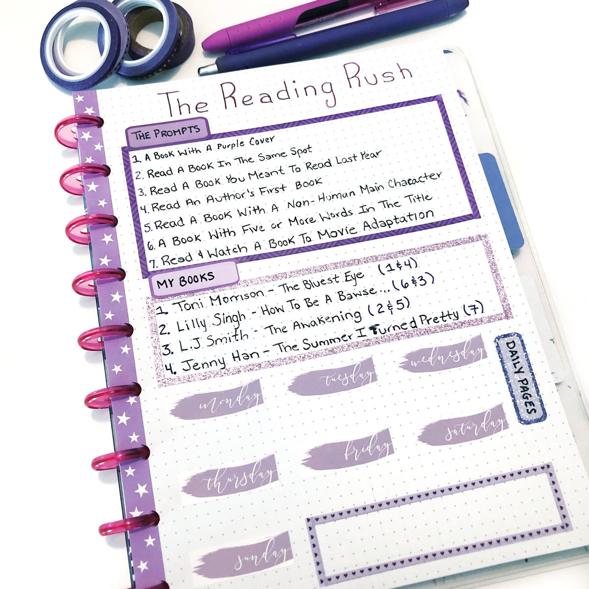 torlynnsreading's tweet photo. Getting a page tracker set up to start #thereadingrush tomorrow. Decided since it is my first year to only attempt four books that cross of the prompts overall. Can’t wait to start. @TheReadingRush https://t.co/AtR6hjxKzn