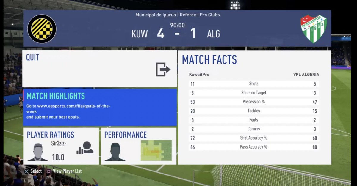 انتهت مباراتنا في نصف نهائي كاس العالم لمنصه VPL <a href="/VPLglobal/">Virtualproleague</a>
بالفوز ٤-٢ ذهاباً واياباً ضد منتخب الجزائر
وبالتالي انتقل منتخبنا للنهائي لنلاقي المنتخب السعودي الشقيق <a href="/VPLSaudiArabia/">VPL Saudi arabia</a> 
#خطوه_واحده_تفصلنا_عن_اللقب
#بروكلوب
#برو_كلوب