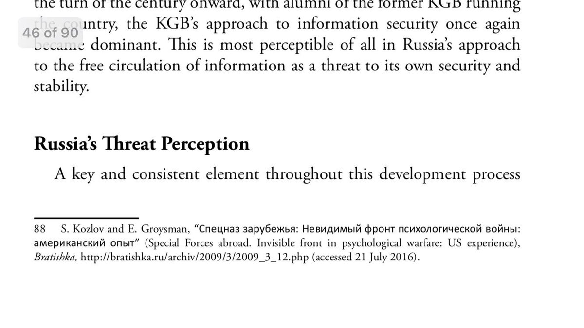 22/ THREAT PERCEPTION: Russia uses the perception of threat from the West to block incoming information, preventing thought flow.