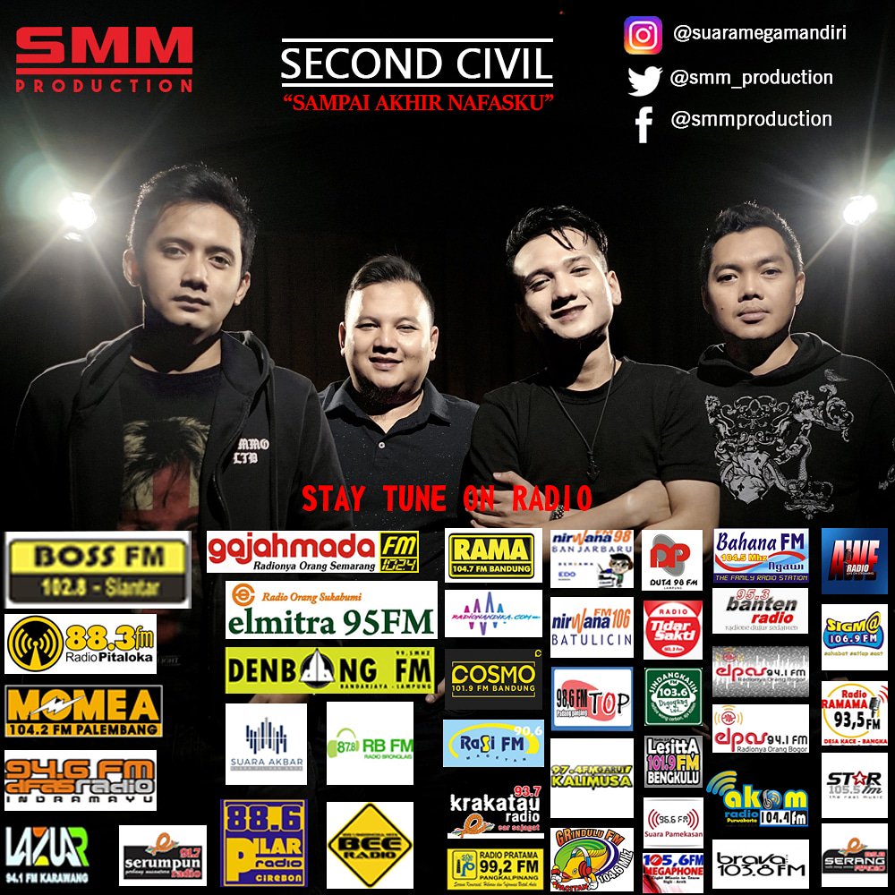 smm_production's tweet photo. Kmu bisa dengerin lagu terbaru Dari @secondcivil_sc terutama para @adamhawa_id diradio, jgn lupa request ya gaesssss. #seninn #secondcivil #SampaiAkhirNafasku #lagubaru #lagugalau #lagucinta #lagubagus #cirebon #smmproduction #adamhawa #radio #radioindonesia https://t.co/viRfeKuvFW