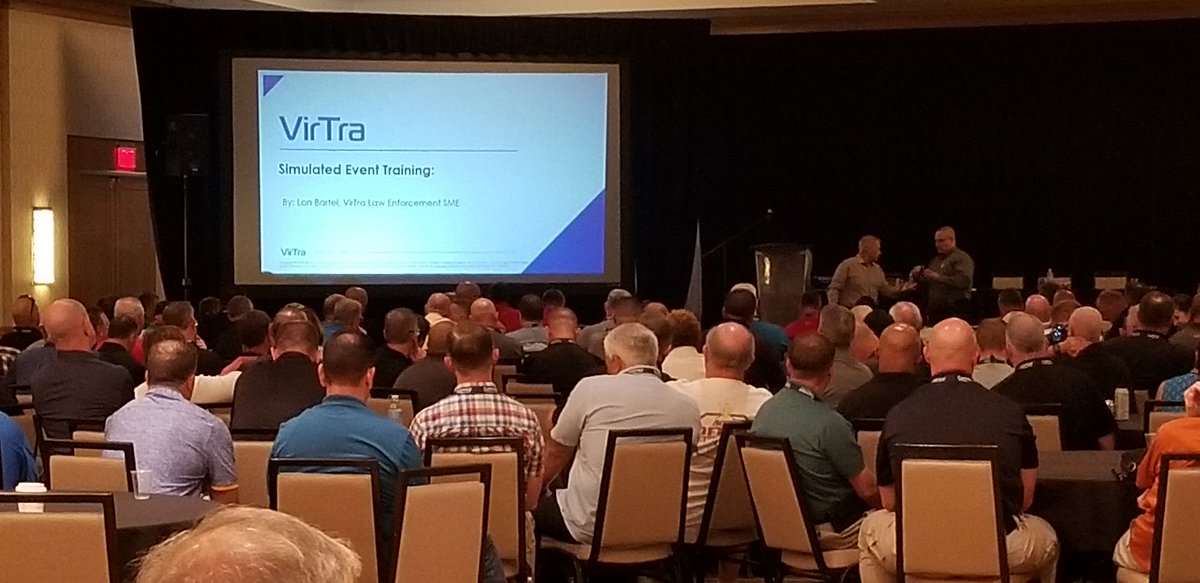VirtraSystems's tweet image. Thank you to the wonderful group at the @FBINAA training by Chris Butler of @forcescience and Lon Bartel of VirTra on "Mitigating Lawful But Awful". #FBINAA2019 #ForceScience