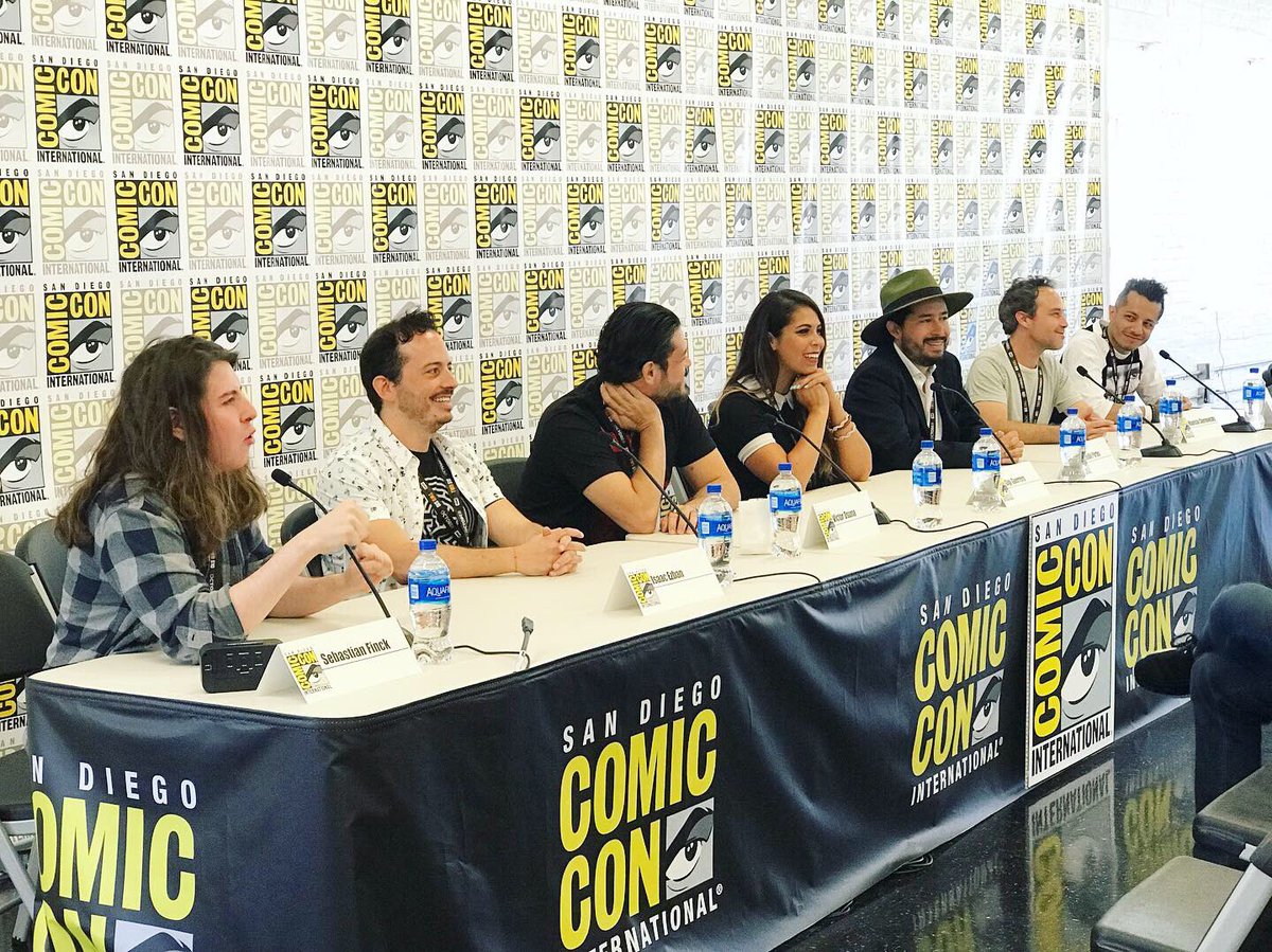IsaacEzban's tweet photo. The New Wave Of Latinamerican Horror... ASSEMBLE!!!!!!!!! #ComicCon2019 #MyFirstComicCon @comic_con @wtfinck @victor_osuna @horrorguerrero @donemilioportes @FreddyChavezO https://t.co/hRcBpYERAd