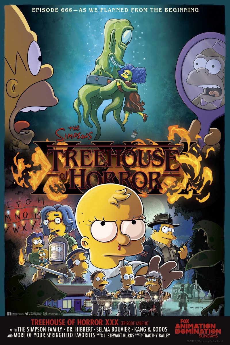 FitnessDoug's tweet photo. 😈😱 It's a sign! It's an omen! It's a coincidence...or IS IT? #TheSimpsons #FOXSDCC #SDCC2019 #Bestcartoon https://t.co/ugV2uXh5z2