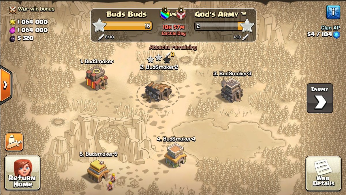 Another Perfect War! Running 5v5 wars with my 5 accounts. A th10, 2 th9, a th8 and a th4.