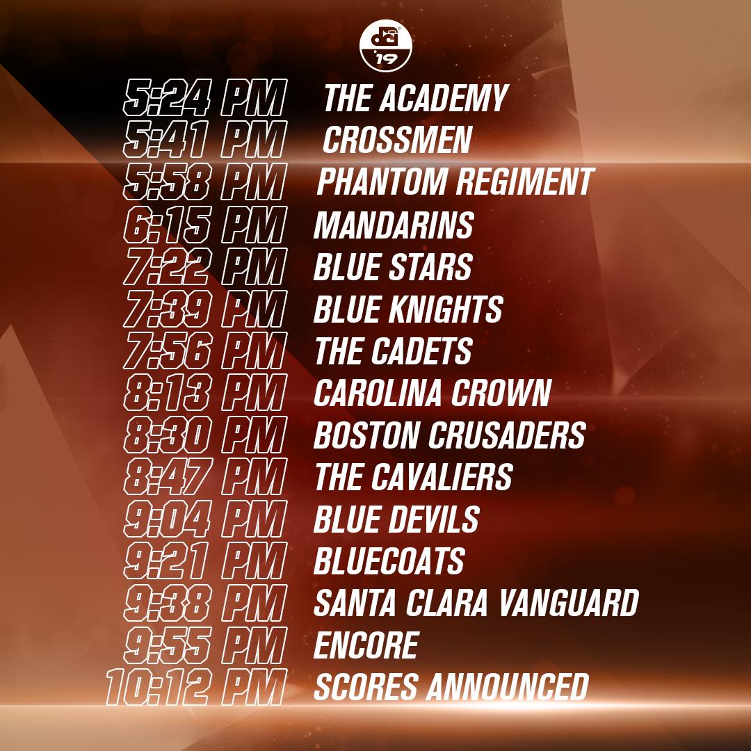 FloMarching's tweet photo. The schedule for Atlanta has been released!
#dci2019 https://t.co/NJocgoRBFU