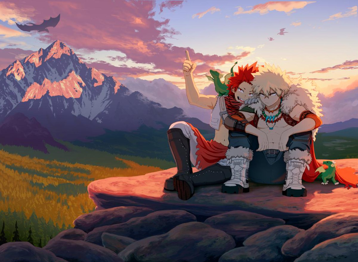 akitamonstercom's tweet photo. My piece for @SixthWheelZine , with some tweaks for a more print-friendly composition! Really happy to have had the opportunity to take part in this zine ❤️ Prints available in my store in a variety of sizes! https://t.co/0q0ieXzOZE #bnha #kiribaku https://t.co/TWS93FWqcU