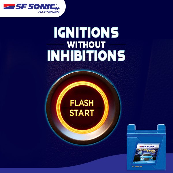 SFBatteries's tweet image. Ease up starting your car with SF Sonic Flash Start batteries that provide more power in partial state of charge. #SFSonic #FlashStart #Car #Battery