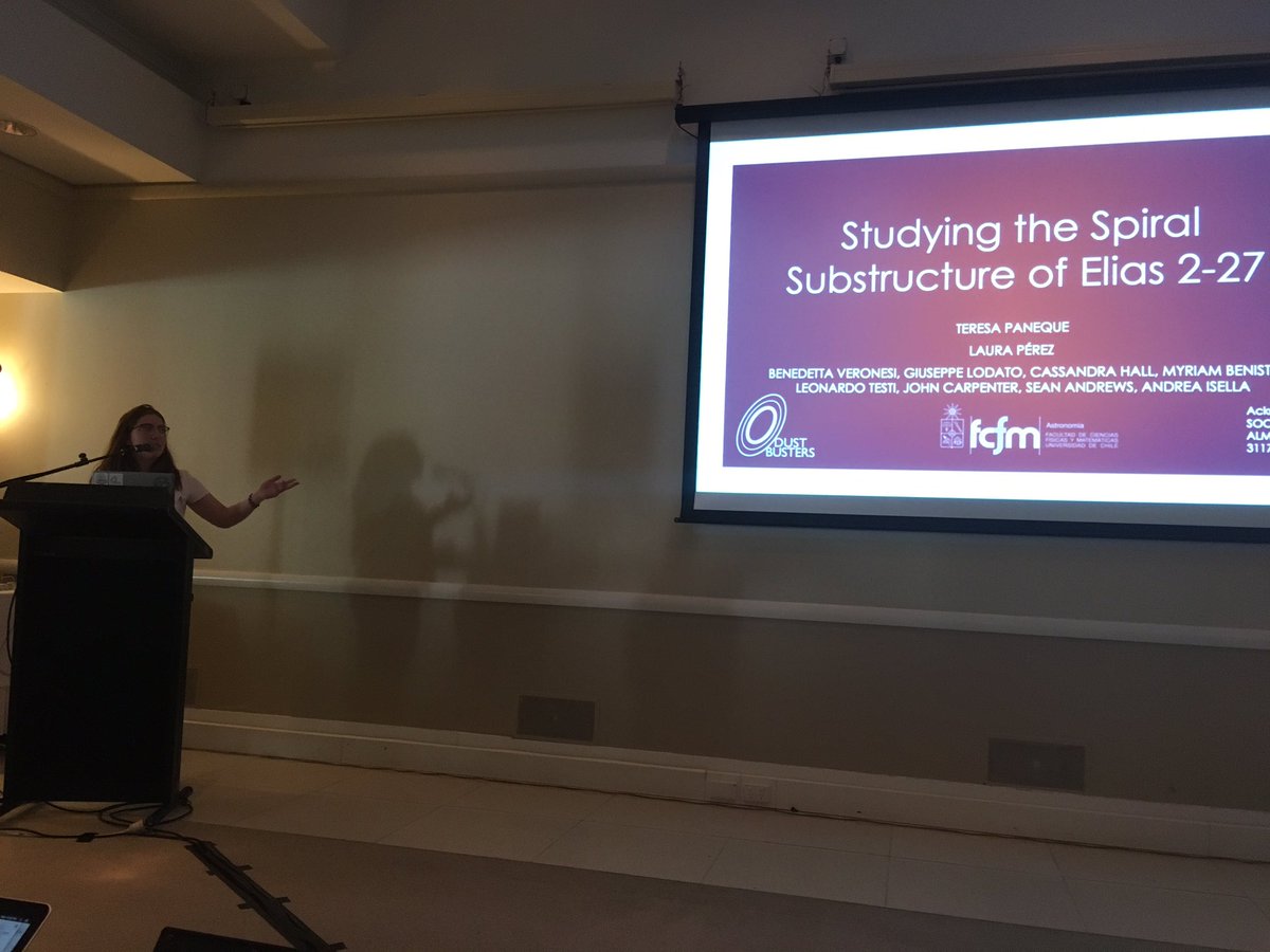 Teresa Paneque (Dustbusters secondee) giving her talk at the great barrier conference #dustbustersastro #planetformation2019