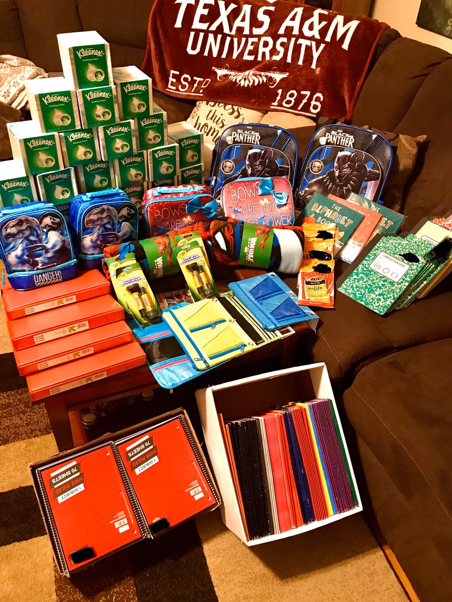 FourElementsOrg's tweet photo. Just a few of the supplies that have been donated for The Four Elements’ Back 2 School bash!! You still have time! If you dont want to buy supplies 📚or clothing👔👗, no worries, we take monetary donations. 

Give the gift that keeps on giving!! https://t.co/5pPxuVhWUb