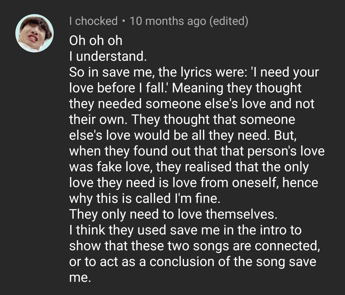 Comments under I'm Fine