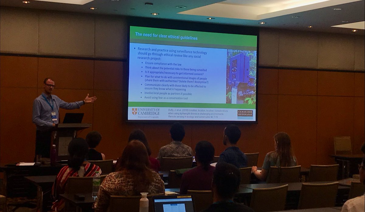 WILDLABSNET's tweet image. Chris Sandbrook ended his talk with a strong call to action for clear ethical guidelines for camera trapping/surveillance tech in conservation. ‘These projects should go through ethical review like any social research project.’ #tech4wildlife #ICCB2019 @csandbrook