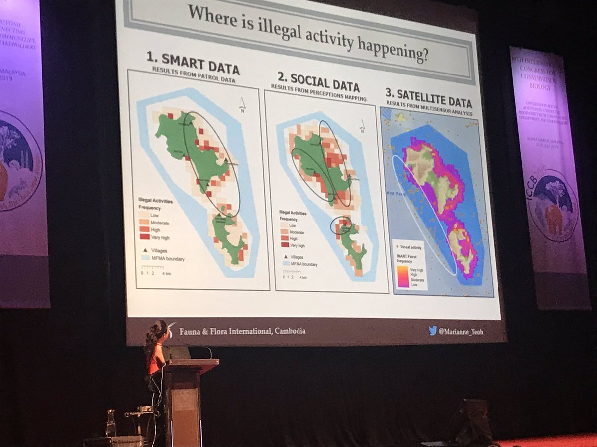 MattHHolden's tweet image. Social, satellite &amp;amp; patrol data show enforcement may be too predictable.  @marianne_teoh of @FaunaFloraInt will be collaborating to add randomness in #mpa patrols @ICCB2019 #ICCB2019. Great example of data driven #conservation. Ping @IWTnet @TRAFFIC_WLTrade @meredithgore