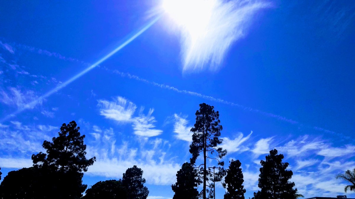 JasonStiff's tweet photo. White #clouds, blue skies and evergreens...
#California #SantaBarbara #Goleta #Montecito #Carpinteria #SantaMaria #Orcutt #SanLuisObispo #Lompoc #Nipomo #PasoRobles #SantaYnez #PismoBeach #LosAngeles #sun #sunbeam #white #blue #sky #green #trees #marestails #fallstreaks #cirrus https://t.co/wPbOFxxumm
