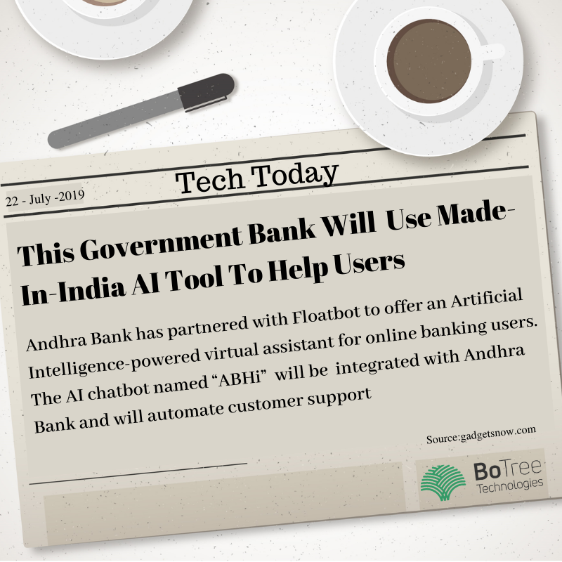 BoTreeTech's tweet photo. Tech Today - Your Daily Dose Of Tech.
Read more at:
https://t.co/TtDK4NLJpY
#TechToday #TodayInTech #Technews #Techupdates #Technology #Tech #Techcommunity #AI #AIChatbot #Chatbot #Banking #Andhrabank #Floatbot #BoTreeTechnologies #BoTreeNewsUpdate https://t.co/Ar1Yl5lYyE