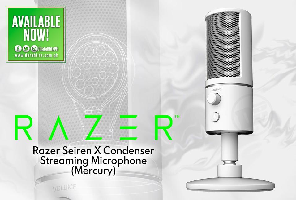 Datablitz Razer Seiren X Condenser Streaming Microphone Mercury Will Be Available Today At Datablitz Price P5 295 00