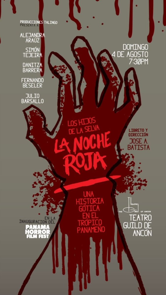 Pronto única función de esta obra de horror gótico en el trópico panameño 

4 de agosto 
En el <a href="/Panamahorror/">Panamá Horror Film Fest</a> 
730pm
Por <a href="/ProdTalingo/">Producciones Talingo</a>

Estaré actuando
¿Quieres entradas?
Están a $15
Compra conmigo 😎