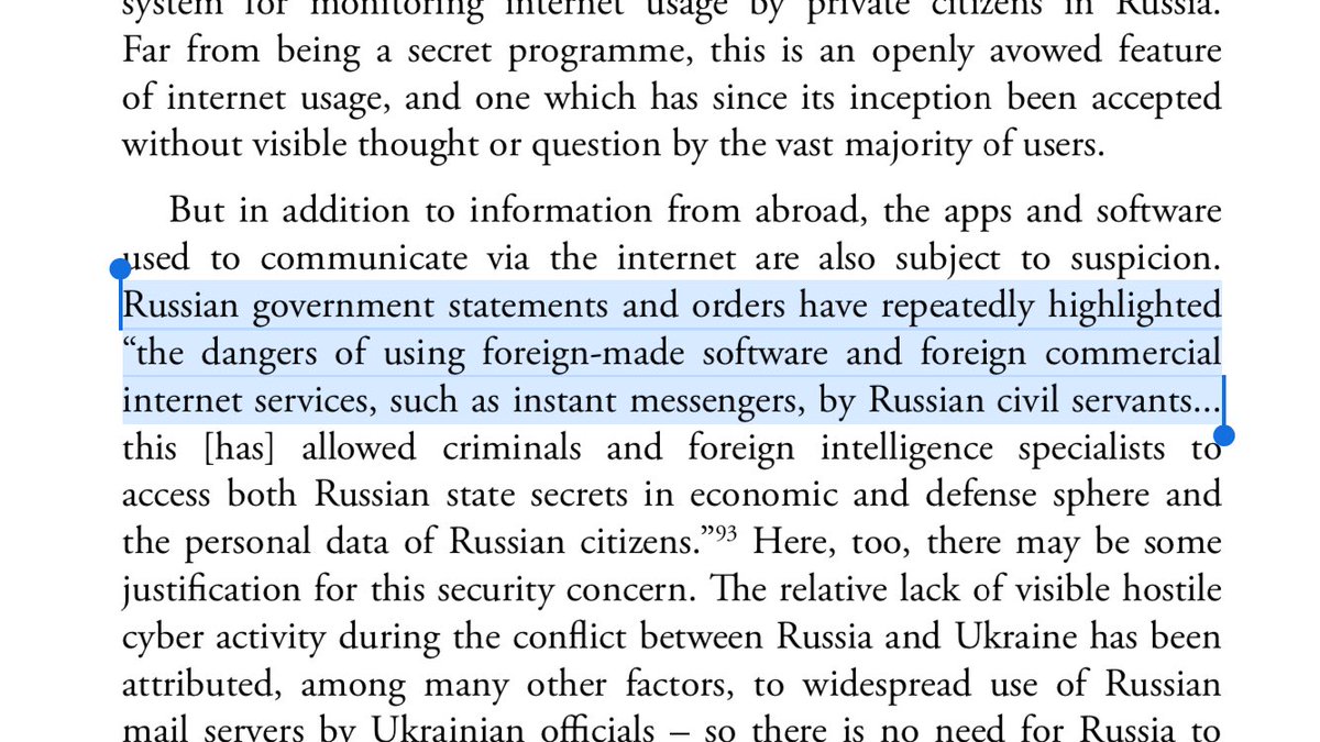 27/ SPY VS SPY: Russian regime warns against foreign-made software. Meanwhile, during conflict between Russia and Ukraine, there is no need to hack Ukrainians officials mail servers. Russia already had access by default.