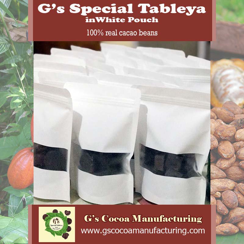 GsCocoaManufac1's tweet image. For a perfect and creamy Champorado try our G's Special Tableya in White pouch, all natural made with 100% real cacao beans. #tableya #bohol #gscocoamanufactuting #gsspecialtableya bit.ly/2JnaJRH