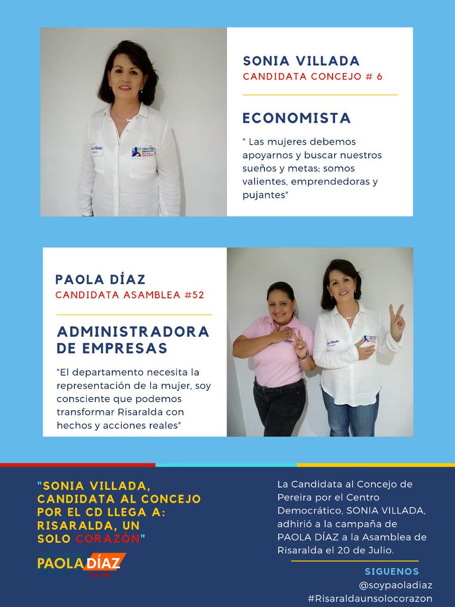 centrodemocrt11's tweet photo. He llegado a #RisaraldaUnSoloCorazón con todo el entusiasmo para hacer un trabajo bien hecho y así lograr nuestro objetivo de llegar a la Asamblea De Risaralda con Paola Díaz #CD52 y al Concejo de a Pereira con @villsonia #CD6️⃣
@RisaraldaCD #centrodemocraticopereira https://t.co/1cZZLZ3gB7