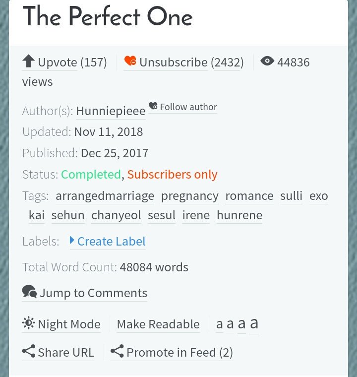 The Perfect OneCompletedSehun x OCAngst, fluffA beautiful story  https://www.asianfanfics.com/story/view/1311433/the-perfect-one