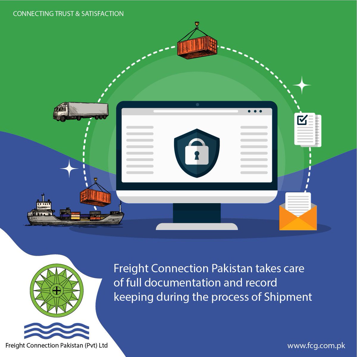 FCPPL_Logistics's tweet photo. Freight Connection Pakistan takes care of full documentation and record-keeping during the process of shipment.
π Contact Us π
Karachi: +9221 35147777 - 81
Email: info@fcg.com.pk
#FCPPL #Supply_Chain_Management #Experts #All_pakistan #Worldwide #Leading #Network https://t.co/XxhHhWIkMh