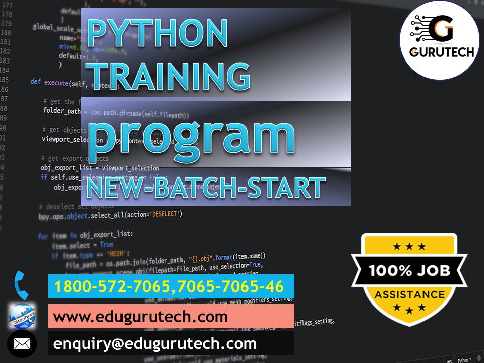 gurutechnoida's tweet image. This Week Offer 50% off python .
for More Info
enquiry@edugurutech.com
Contact Number 1800-582-7065 / 7065-7065-46
#Pythontraining #CorePythontraining #AdvancePythontraining #DjangoPythontraining #AnacondaPythontraining #NumpyPythontraining #PandaPythontraining #AnacondaPython