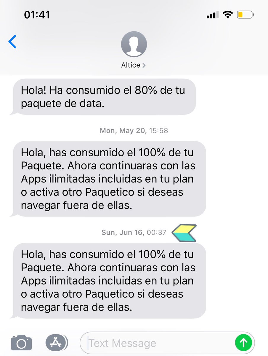 edwinbel3's tweet photo. @altice_do pero esto no es algo de este mes... En Junio el plan de datos me duró apenas 37 minutos y en Mayo 4 días. Me pueden explicar eso ? https://t.co/Jiy4m92MEk