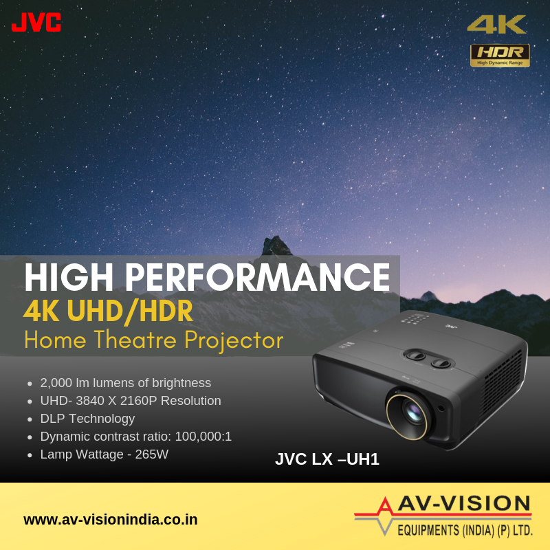 AVVisionIndia's tweet photo. High-performance #4K #UHD/#HDR #hometheater #projector with compact design and wide lens shift for easy installation. https://t.co/nFf85mxMZF
#JVC #JVCProjector #Projectors #4KUltraHD #UltraHD https://t.co/hYF6OzPGzK