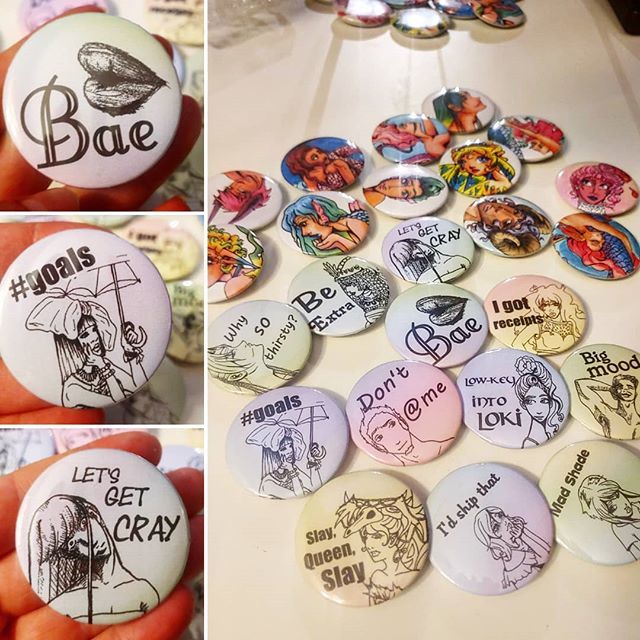 bigandblooming's tweet image. I've always wanted to make silly buttons. Dreams do come true. Almost ready for #Mythmusica!

#conprep #millennialart #buttonpress #buttonart #goals #bae #cray ift.tt/32HxqZT