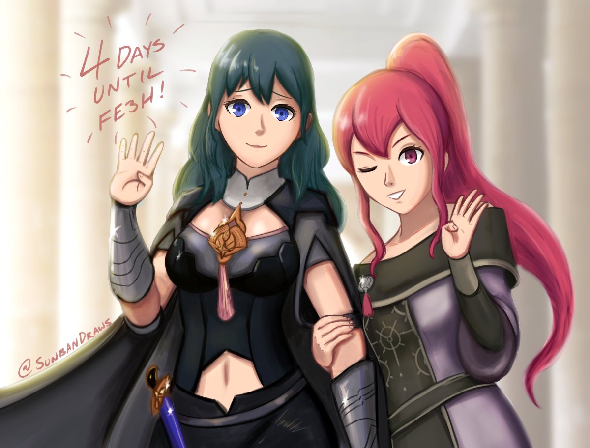 FECCountdown's tweet photo. 4 days until Three Houses! Today's theme is Fódlan characters who aren't part of the titular three houses!

Artists:
@vestariares 
@LightsInheritor 
@sunbandraws 
@hanaminiii https://t.co/hU22Ek0Zeh